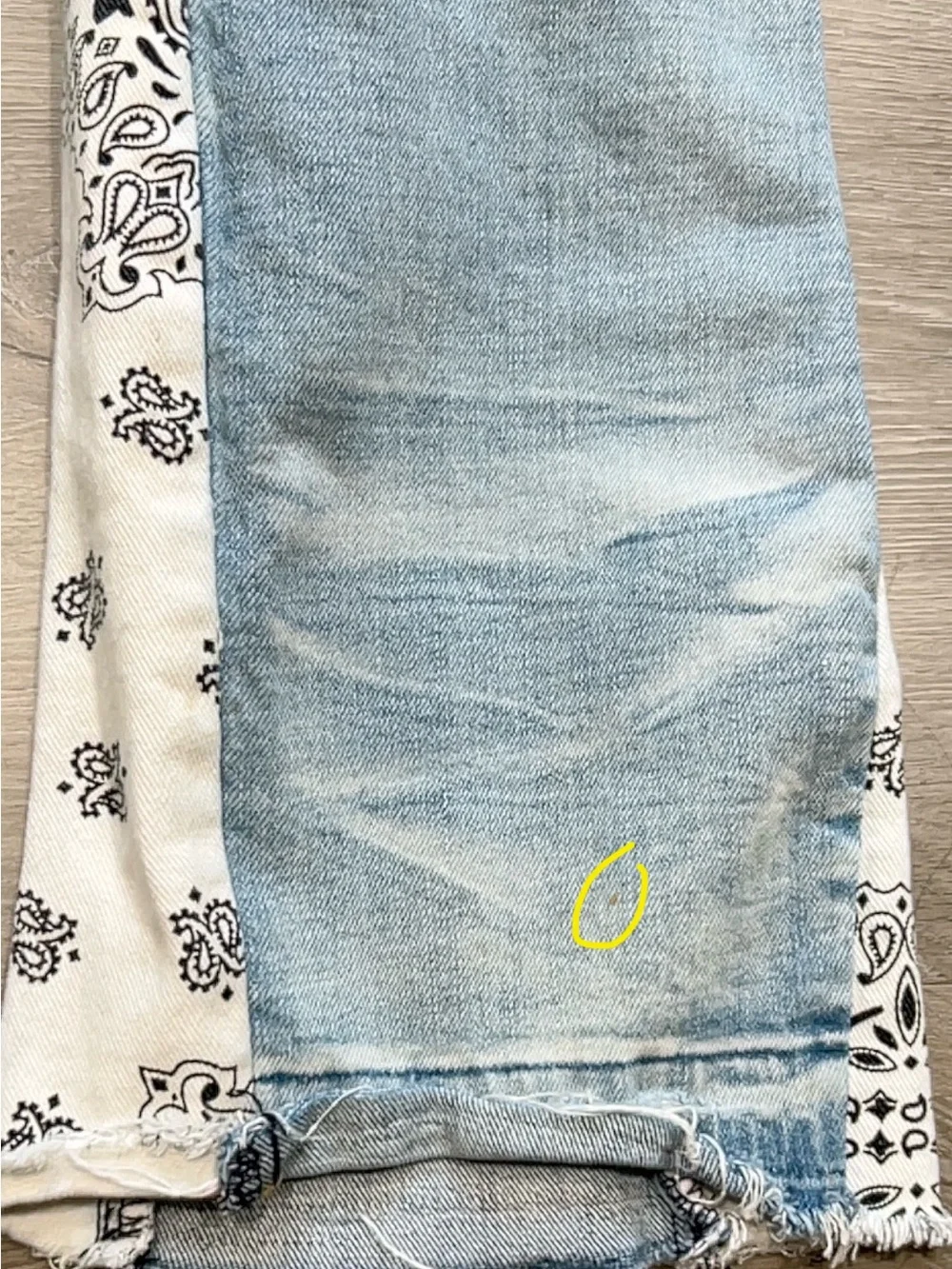 Rockstar Original Mens Bandana Flare Jeans Light Wash Distressed Blue 30x31.5